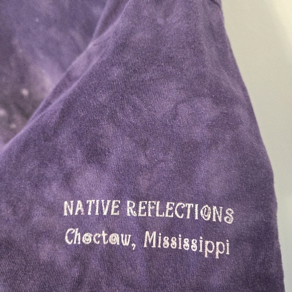 Mountain American Native Indian Snow WOLF AOP Grunge Shirt Mens Size XL  Tye Dye - Picture 3 of 7